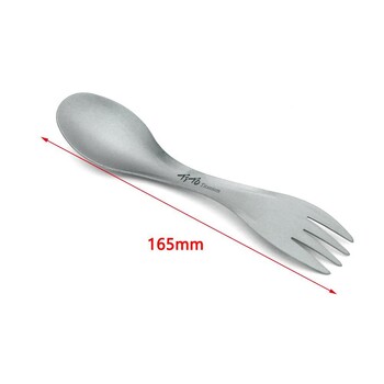 Κουτάλι Titanium Spork Εξαιρετικά ελαφριά μαγειρικά σκεύη φορητό για υπαίθριο κάμπινγκ Αξεσουάρ πικ νικ Ταξίδι πεζοπορίας 2 σε 1 Επιτραπέζια σκεύη