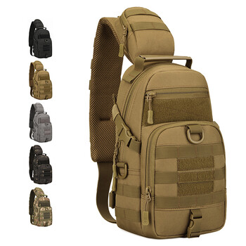 Protector Plus Tactical Sling Chest Pack Molle Military Nylon Τσάντα ώμου Ανδρική τσάντα χιαστί Στρατιωτική τσάντα για πεζοπορία σε εξωτερικό χώρο