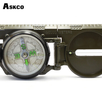 Алуминиева сплав Преносим Army Green Folding Lens Compass Metal Military Marching Lensatic Camping Compass Guide High Precision