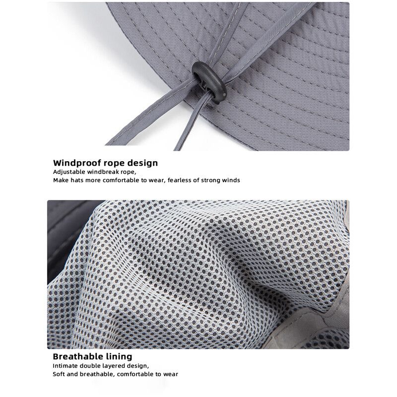 Muškarci, mekani prozračni šešir sa šiltom, šešir za sunčanje, 2 sloja