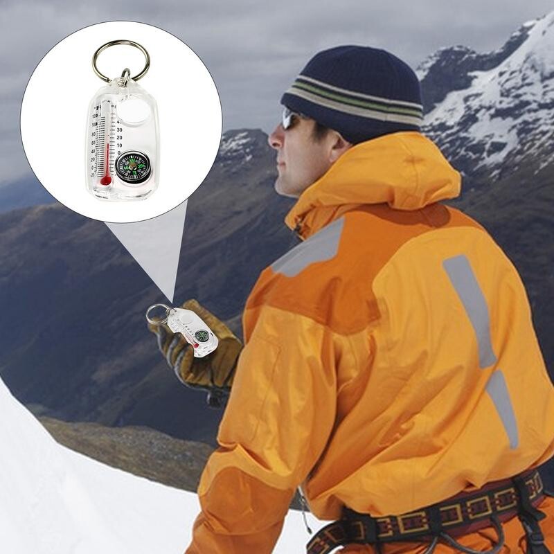 Lauko alpinizmo žygių kompasas nešiojamasis liuminescencinis tikslus kompaso termometro raktų pakabukas 3 viename lauko išgyvenimo įrankis