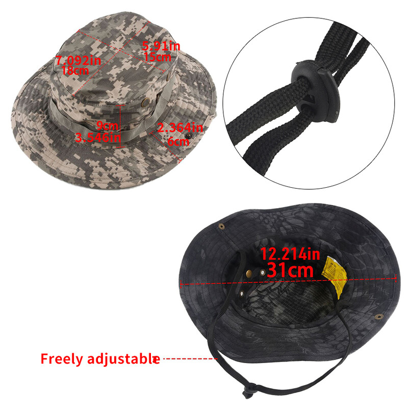 Κλιμακόμενα τακτικά καπέλα αρσενικά και γυναικεία αθλητικά υπαίθρια κουβάς για τον ήλιο Καπάκι Ψάρεμα Πεζοπορία Κυνήγι Πεζοπορία στην παραλία