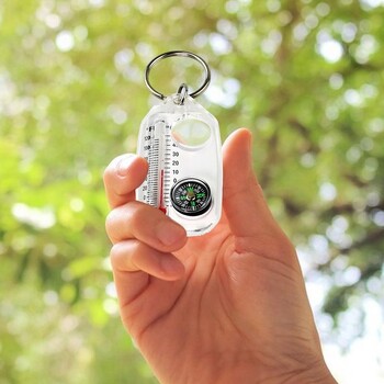 Πυξίδα και θερμόμετρα Keychain Survival Thermometer Compass Keychain Mini Pocket Πυξίδα Μπρελόκ Εξοπλισμός εξωτερικού χώρου