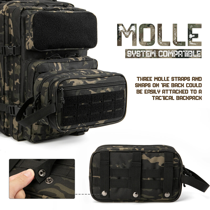 QT&QY Tactical Toiletry Bag for Men Τσάντα υγιεινής Military Tool Pouches Molle Pouches Small Dopp Kit Ανδρικό κιτ ξυρίσματος Τσάντα ντους ταξιδιού
