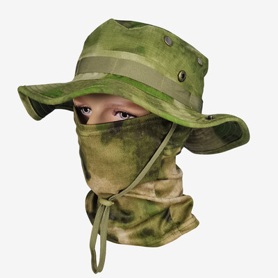 Camo καπέλο για άνδρες με ψύξη λαιμού Gaiter φαρδύ γείσο Camo καπέλο προσώπου κασκόλ Μάσκα Tactical Military for Running Hunting Fishing Outdoor