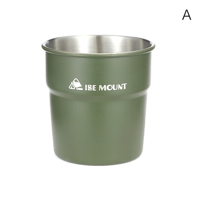 Φλιτζάνια κρασιού μπύρας 300ml Φορητά επιτραπέζια σκεύη από ανοξείδωτο ατσάλι Κούπα τσαγιού καφέ γάλα μπύρας στοιβαζόμενη κούπα νερού για κάμπινγκ για πεζοπορία ταξιδιού