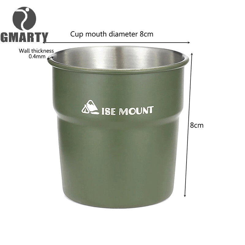 Φλιτζάνια κρασιού μπύρας 300ml Φορητά επιτραπέζια σκεύη από ανοξείδωτο ατσάλι Κούπα τσαγιού καφέ γάλα μπύρας στοιβαζόμενη κούπα νερού για κάμπινγκ για πεζοπορία ταξιδιού