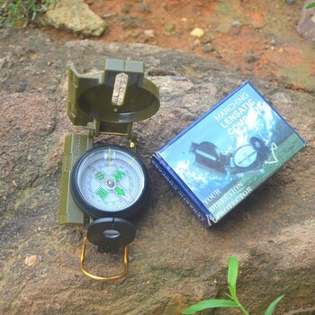 Portable Compass Military Outdoor Camping Folding Len Compass Green Hiking Survival Trip Precise Navigation Expedition