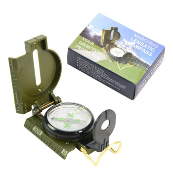 Portable Compass Military Outdoor Camping Folding Len Compass Green Hiking Survival Trip Precise Navigation Expedition