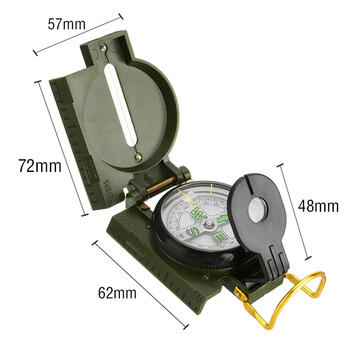 Portable Compass Military Outdoor Camping Folding Len Compass Green Hiking Survival Trip Precise Navigation Expedition