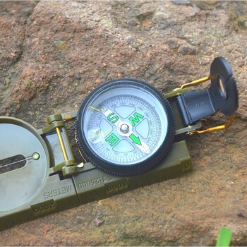 Portable Compass Military Outdoor Camping Folding Len Compass Green Hiking Survival Trip Precise Navigation Expedition