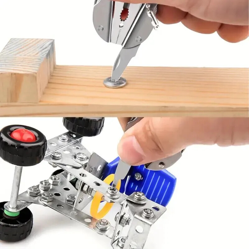 Nerūsējošā tērauda daudzfunkcionālu knaibles rīks āra pārnēsājams salokāms nazis atslēgu piekariņš skrūvgriezis instruments knaibles kempinga daudzfunkciju rīks