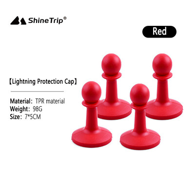 ShineTrip Camping Canopy Potporni stup Kapa za zaštitu od munje Set od 4 izolirane plastične sigurnosne kape otporne na grmljavinu