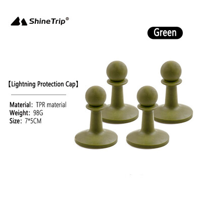 ShineTrip Camping Canopy Potporni stup Kapa za zaštitu od munje Set od 4 izolirane plastične sigurnosne kape otporne na grmljavinu