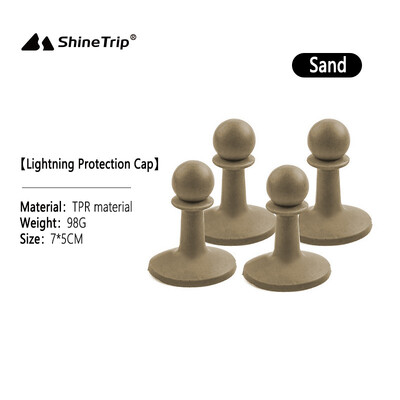 ShineTrip Camping Canopy Potporni stup Kapa za zaštitu od munje Set od 4 izolirane plastične sigurnosne kape otporne na grmljavinu