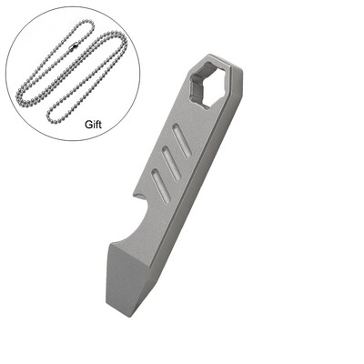 Κάμπινγκ Tactical Survival EDC Gadget λοστός από κράμα τιτανίου με κολιέ Πολυλειτουργικά κουτιά για ανοιχτήρι μπουκαλιών κατσαβίδι