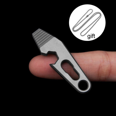 Κάμπινγκ Tactical Survival EDC Gadget λοστός από κράμα τιτανίου με κολιέ Πολυλειτουργικά κουτιά για ανοιχτήρι μπουκαλιών κατσαβίδι