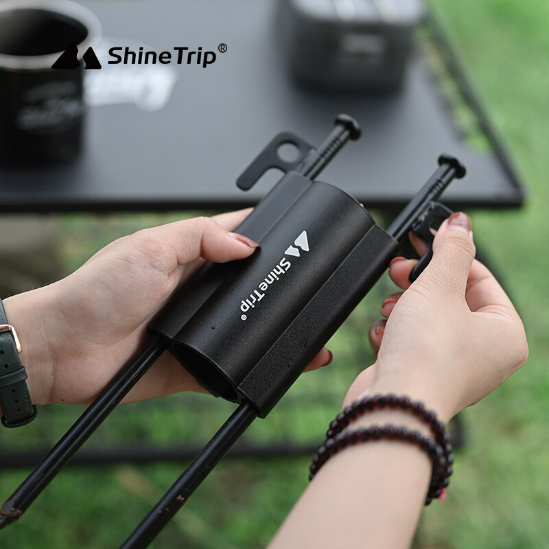 ShineTrip Υπαίθριο Κάμπινγκ Φορητή συσκευή στερέωσης με κουβούκλιο Στήριξη σκηνής με κουβούκλιο Βάση πόλων Ρυθμιζόμενη αξεσουάρ Κράμα αλουμινίου