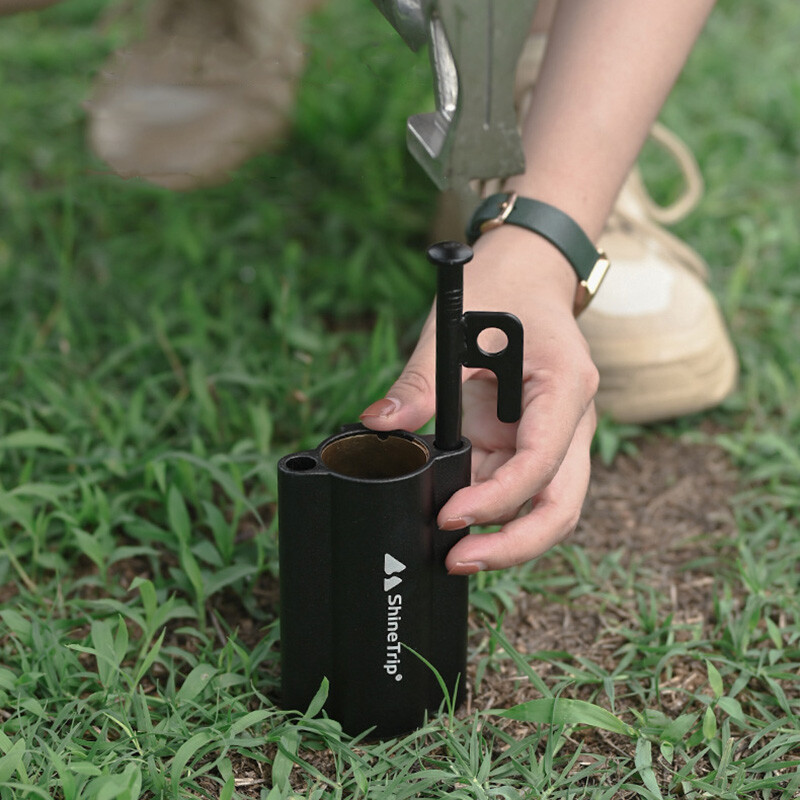 ShineTrip Υπαίθριο Κάμπινγκ Φορητή συσκευή στερέωσης με κουβούκλιο Στήριξη σκηνής με κουβούκλιο Βάση πόλων Ρυθμιζόμενη αξεσουάρ Κράμα αλουμινίου