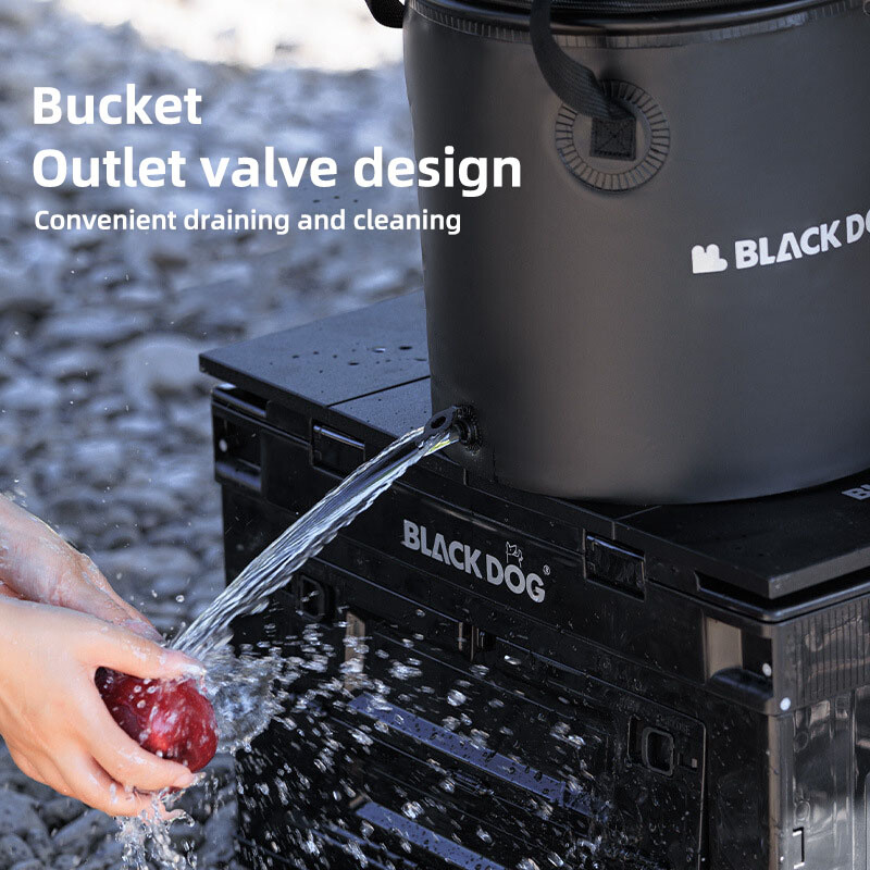 Prenosné skladacie vedro Blackdog pre vonkajšie kempovanie, vedro na vodu z EVA materiálu, vedro na šľahanie potravinárskej kvality