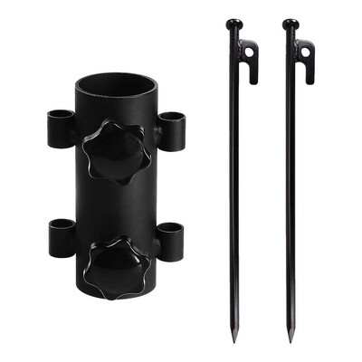 Στερεωτής ράβδου τέντας σκηνής κάμπινγκ σταθερός σωλήνας με ρυθμιζόμενο αντιανεμικό καρφί από ατσάλι με ράβδο στήριξης στερέωσης ράβδου σκηνής