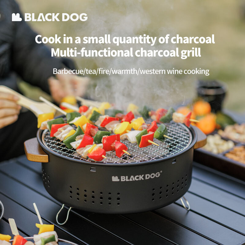 Blackdog Στρογγυλή Σόμπα Μαγειρική Γκριλ Τσάι Μπάρμπεκιου Γκριλ Υπαίθρια οικιακή ψησταριά μία εστία διπλής χρήσης Ψητοπωλείο Σκεύη φωτιάς