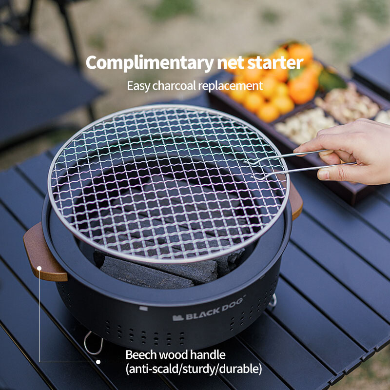 Blackdog Στρογγυλή Σόμπα Μαγειρική Γκριλ Τσάι Μπάρμπεκιου Γκριλ Υπαίθρια οικιακή ψησταριά μία εστία διπλής χρήσης Ψητοπωλείο Σκεύη φωτιάς
