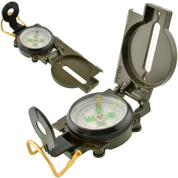 Portable Compass Military Outdoor Camping Folding Len Compass Army Green Hiking Survival Trip Precise Navigation Expedition