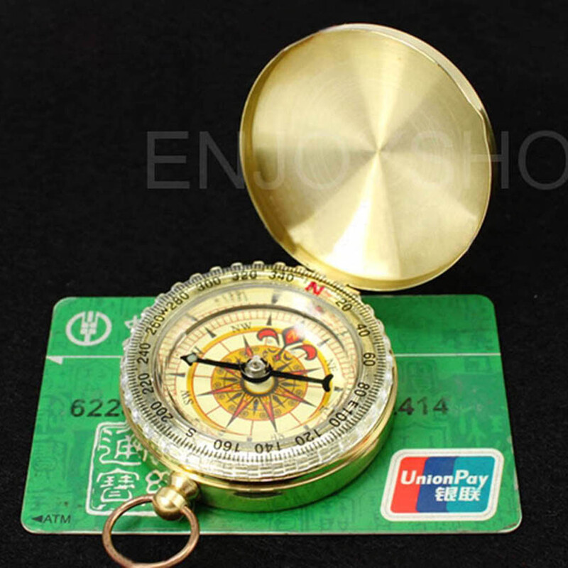 VEKKLA kompass jauns āra kempings pārgājieni pārnēsājams kabatas misiņa zelta krāsas vara kompasa navigācija ar noctilucence displeju