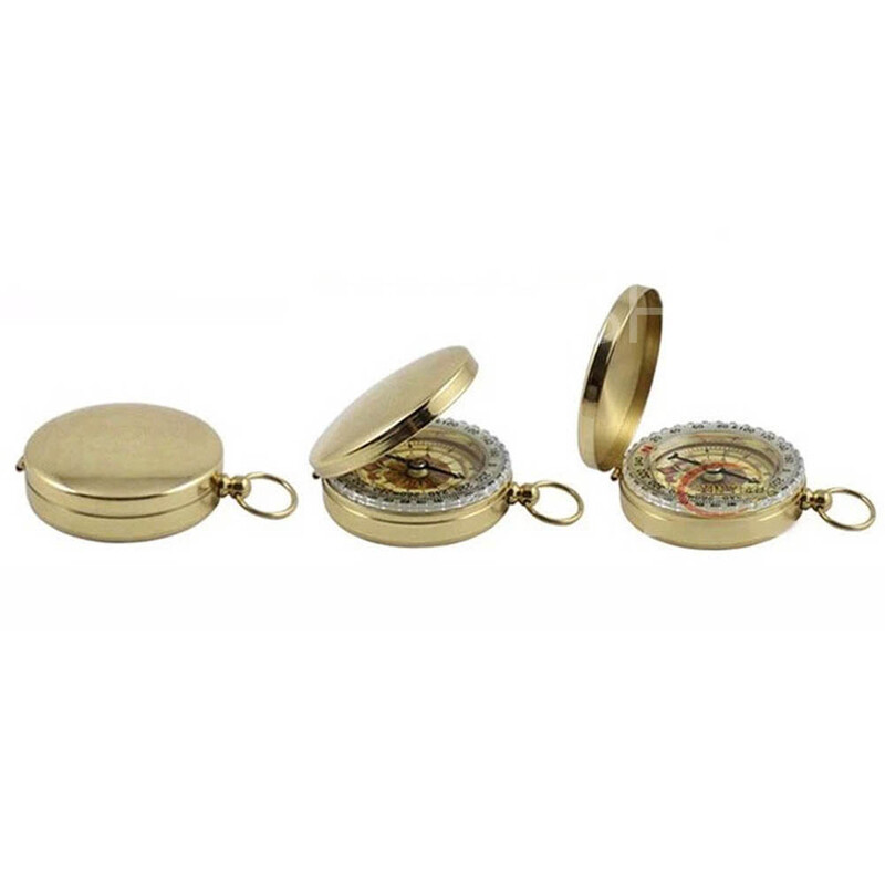 VEKKLA kompass jauns āra kempings pārgājieni pārnēsājams kabatas misiņa zelta krāsas vara kompasa navigācija ar noctilucence displeju