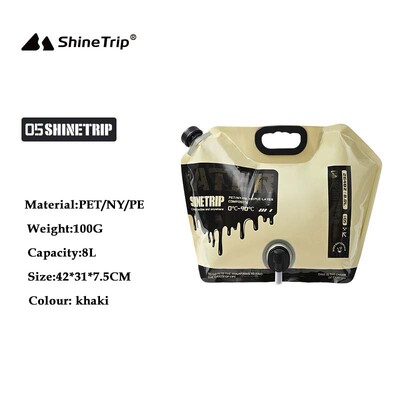ShineTrip Φορητή πτυσσόμενη εξωτερική τσάντα αποθήκευσης νερού κατηγορίας τροφίμων Κάμπινγκ Φορητή τσάντα νερού μεγάλης χωρητικότητας