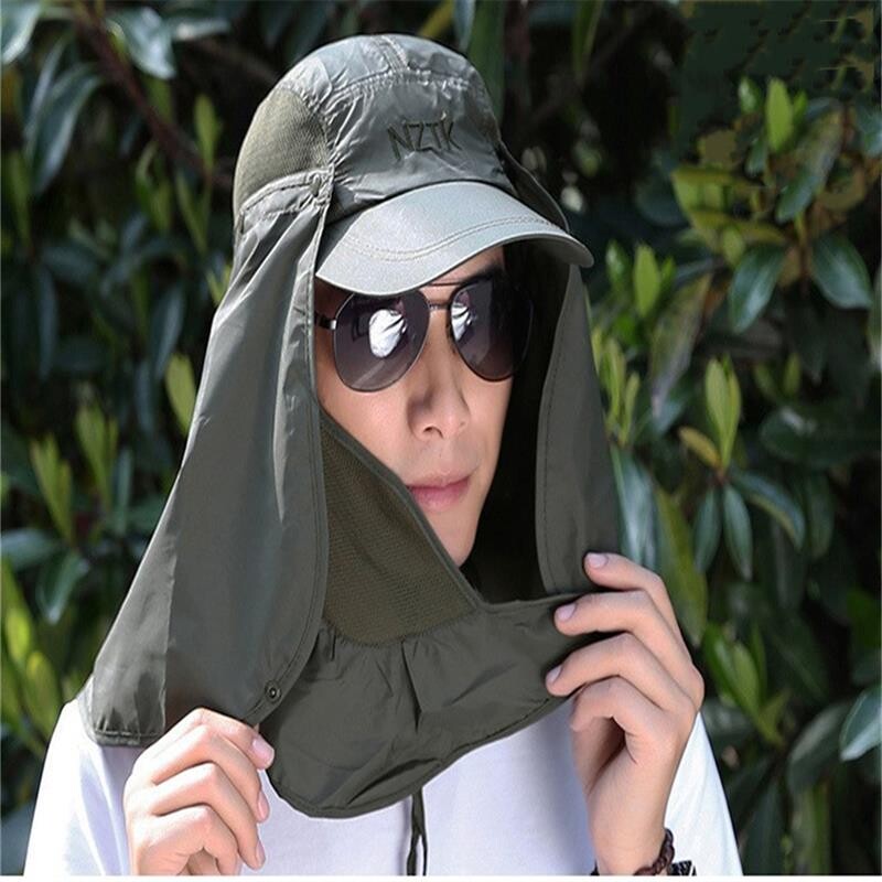 Šešir za sunčanje na otvorenom, UV zaštita, naušnica, navlaka za vrat, ribolov, lov, planinarenje, uniseks šešir za slobodno vrijeme, uklonjivi štitnik za lice, safari šešir