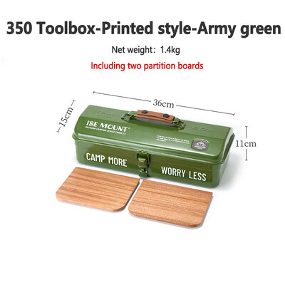 ISE MOUNT Εργαλειοθήκη εξωτερικού χώρου κάμπινγκ με αυτοκόλλητα Διάφορο κουτί αποθήκευσης Φορητό μεταλλικό κουτί αποθήκευσης χειρός
