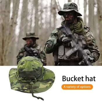 Καμουφλάζ Tactical Hats Mesh Bucket Multicam Αντηλιακό Καλοκαιρινό αναπνεύσιμο καπέλα Κυνήγι Πεζοπορία υπαίθριο ψαρά στην παραλία Sunhat