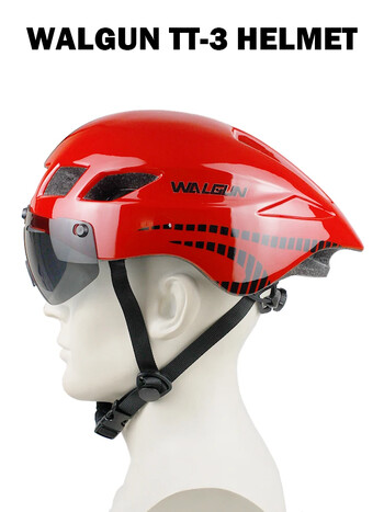 Walgun Adult TT Aero Bike Helmet with Goggles Lens Cycling Helmet Fit 57-61cm Леки дишащи велосипедни каски Accesorios