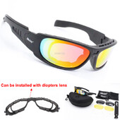 Taktičke polarizirane naočale Daisy C6 Outdoor CS Motociklističke lovačke naočale za pucanje Airsoft naočale s kompletom 4 leće i kratkovidnim okvirom