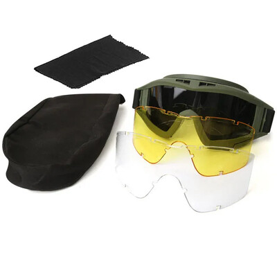 Taktiskās aizsargbrilles Alpīnisma šaušanai Saulesbrilles Vēja necaurlaidīgas Smilšu Kontroles Motokrosa CS Brilles 3 Nomaināmas Motocikls