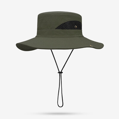 Ανδρικό καπέλο ψαρά αντηλιακό καπέλο αναπνεύσιμο πλέγμα για υπαίθριο ταξίδι Ψάρεμα Αναρρίχηση Πεζοπορία Κυνήγι Μόδα καπέλο με μεγάλο κουβά