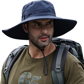 Καλοκαιρινό μεγέθυνση 12 εκ. Μεγάλο γείσο Sun Hat Outdoor Anti-UV αντηλιακό Κάδος Ανδρικά Γυναικεία Καπέλα ψαρέματος Αλεξίπτωτο πεζοπορίας Fisherman Caps