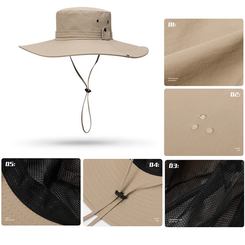 Ljetni šešir za sunčanje s povećanim 12 cm velikim obodom, vanjska kanta za zaštitu od UV zračenja, muškarci, žene, šeširi za ribolov, suncobrani za planinarenje, ribarske kape
