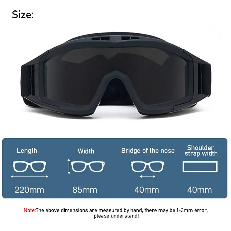 Γυαλιά αντιανεμικό φακό γυαλιά σκοποβολής με προστασία από τη σκόνη Γυαλιά ορειβασίας μοτοσυκλέτας Motocross Γυαλιά ασφαλούς προστασίας