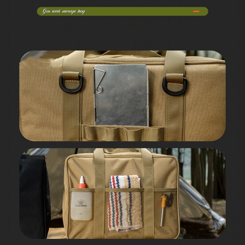 Εξωτερική σόμπα κασετών Τσάντα αποθήκευσης δοχείου αερίου Μεγάλης χωρητικότητας Κάμπινγκ Τηγάνι ψησίματος Μαγειρικά σκεύη τσάντα αποθήκευσης Παχύ σακούλα κατά της σύγκρουσης