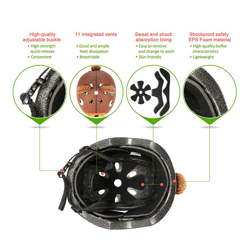 Gyermek biztonsági kerékpáros sisakok nagy sűrűségű számítógépes rajzfilm korcsolyázás gyermek kerékpározás lovaglás gyerek sisakok síelő sisak