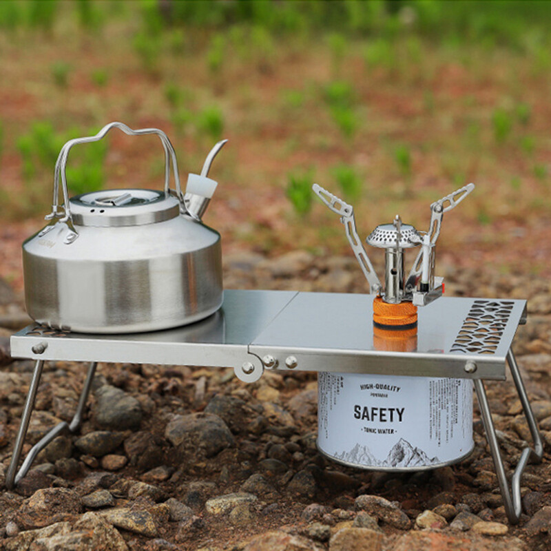 1 kom. Stol za kampiranje od nehrđajućeg čelika, sklopivi stol za kampiranje, piknik, višenamjenski pribor za kuhanje za piknik, vanjski alati