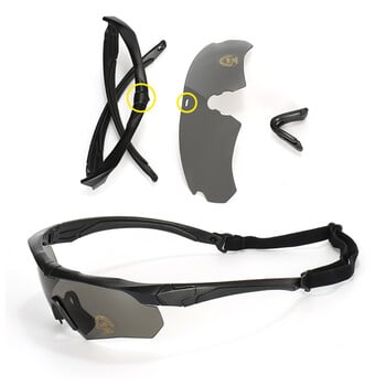 Νέα Polarized Tactical Goggles 3 Glass Glass Climbing Outdoor Sports Αντιανεμικά προστατευτικά γυαλιά ασφαλείας γυαλιά προστασίας από τη σκόνη