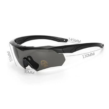 Νέα Polarized Tactical Goggles 3 Glass Glass Climbing Outdoor Sports Αντιανεμικά προστατευτικά γυαλιά ασφαλείας γυαλιά προστασίας από τη σκόνη