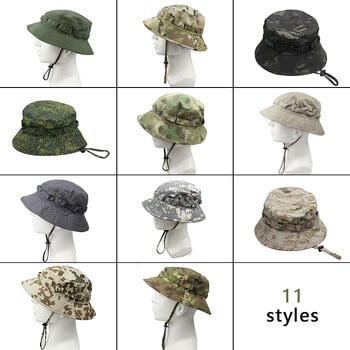 Мъжка шапка Boonie Hat Outdoor Туризъм Риболов Camo Bucket Hat Packable Travel Лятна плажна шапка Балаклава Регулируема шапка за слънце