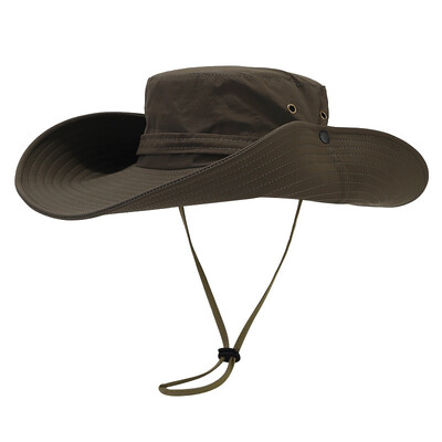 Καπέλο ηλίου για άνδρες/γυναικεία Καπέλα με φαρδύ γείσο με κάδο Πτυσσόμενο καπέλο Boonie για ψάρεμα πεζοπορία στον κήπο Safari Beach