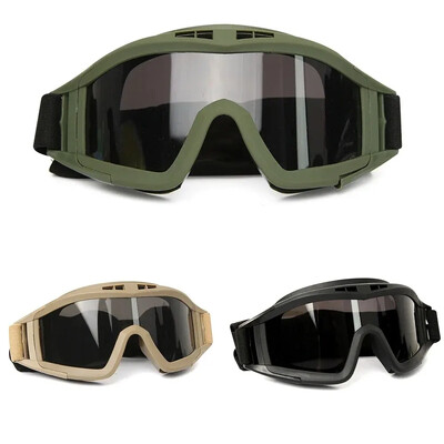 Γυαλιά ορειβασίας Airsoft Tactical Goggles 3 Lens, αντιανεμικό, ανθεκτικό στη σκόνη, γυαλιά ορειβασίας μοτοσικλέτας Motocross CS Safe Protection