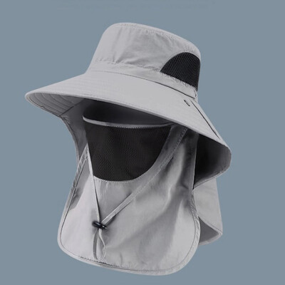 Ανδρικό καπέλο καλοκαιρινό κουβά Καπέλο ψαρέματος Αντιηλιακό καπέλο αντι-UV Mesh Αναπνεύσιμο καπέλο για υπαίθριο κυνήγι Πεζοπορία Αναρρίχηση Ψαράς αντηλιακό καπέλο